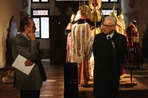 Maurizio Scaparro e Paolo Baratta all'inaugurazione della mostra Pasolini Mediterraneo, foto di A.N./CUT